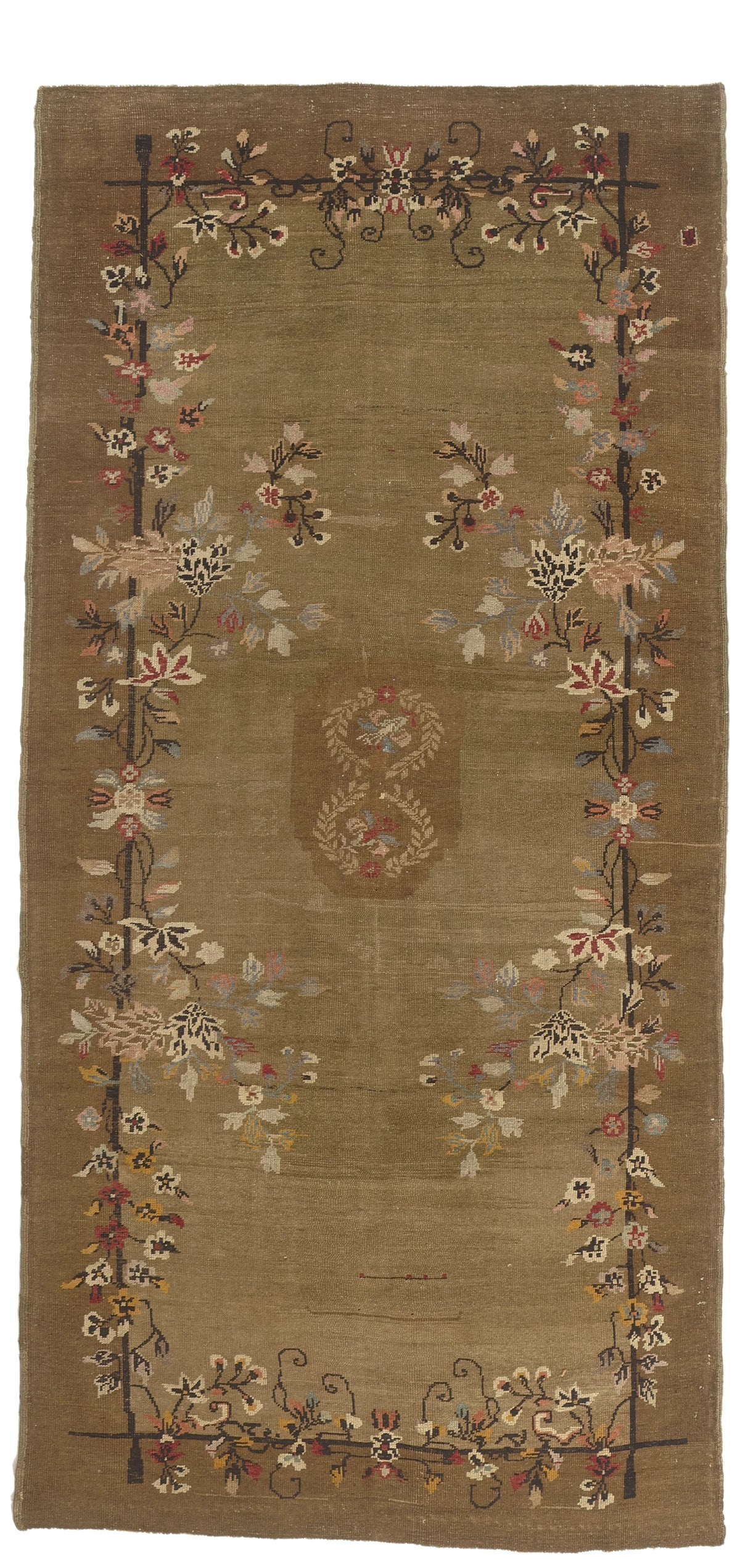 5 x 11 - Brown Vintage Turkish Oushak Rug - 51138