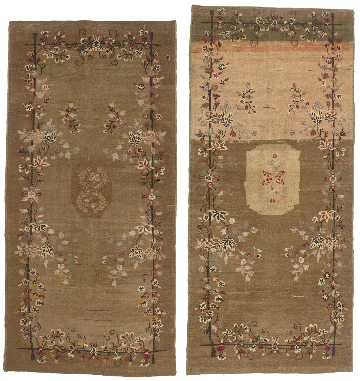 5 x 11 - Brown Vintage Turkish Oushak Rug - 51138