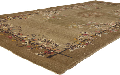 5 x 11 - Brown Vintage Turkish Oushak Rug - 51138