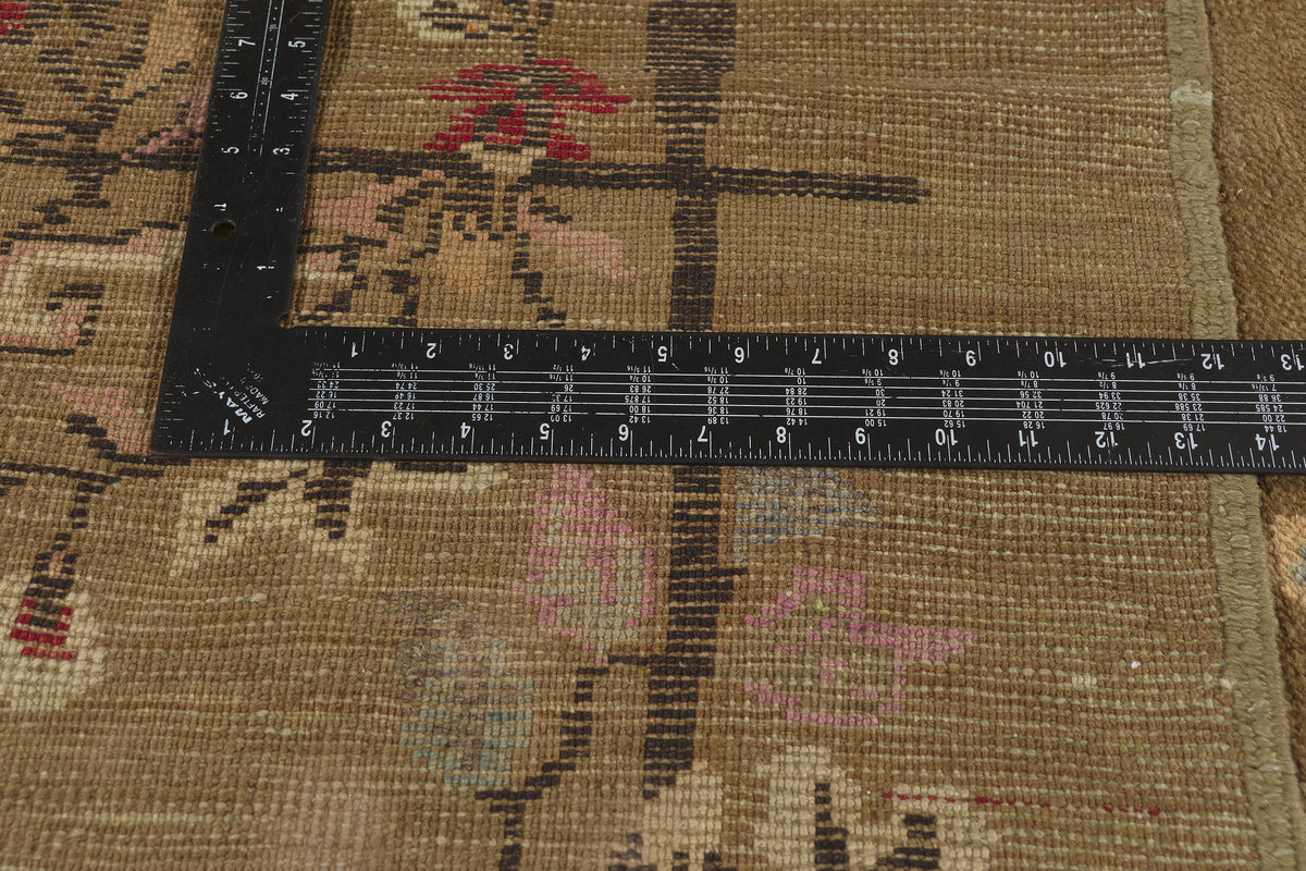 5 x 12 - Brown Vintage Turkish Oushak Rug - 51139
