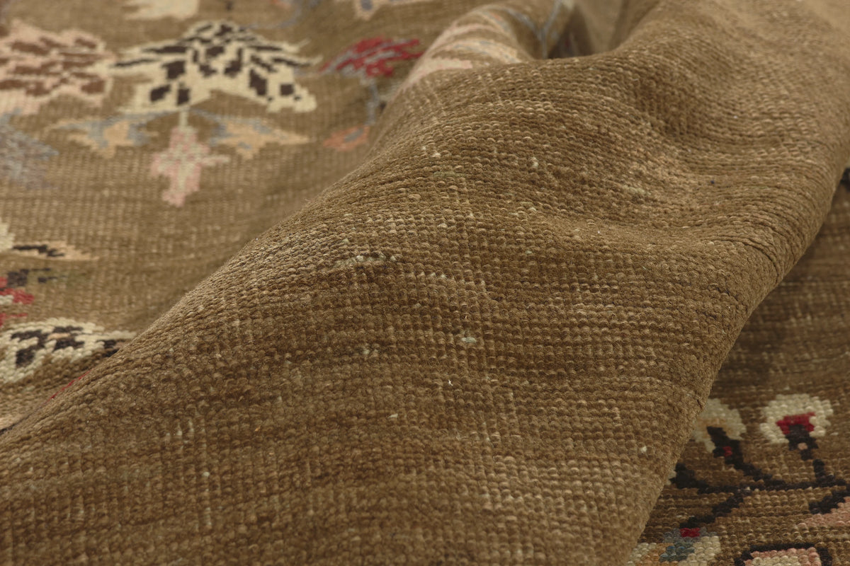 5 x 12 - Brown Vintage Turkish Oushak Rug - 51139
