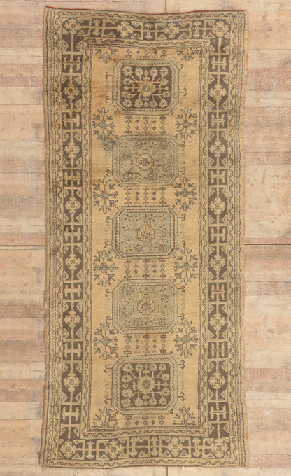 5 x 11 - Tan Vintage Turkish Oushak Rug - 51140