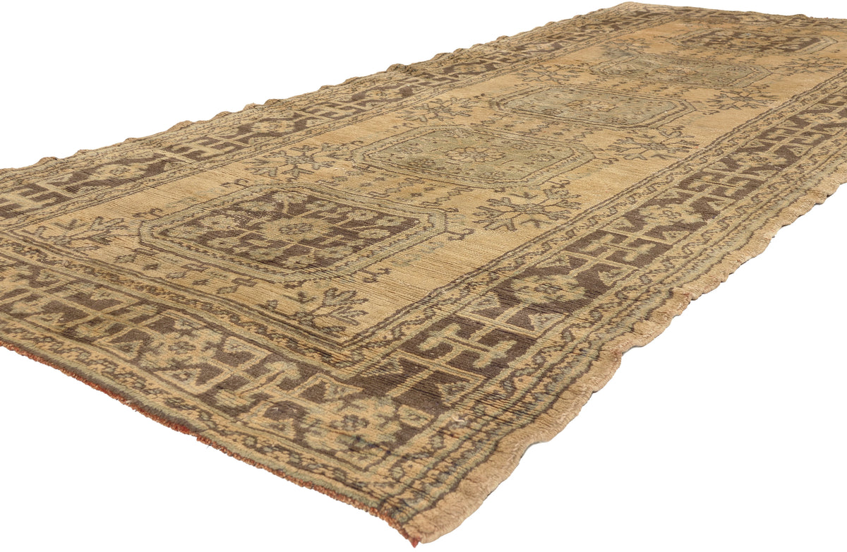 5 x 11 - Tan Vintage Turkish Oushak Rug - 51140
