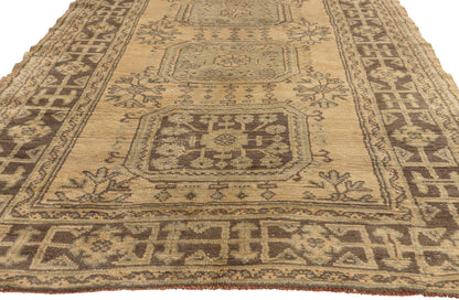 5 x 11 - Tan Vintage Turkish Oushak Rug - 51140