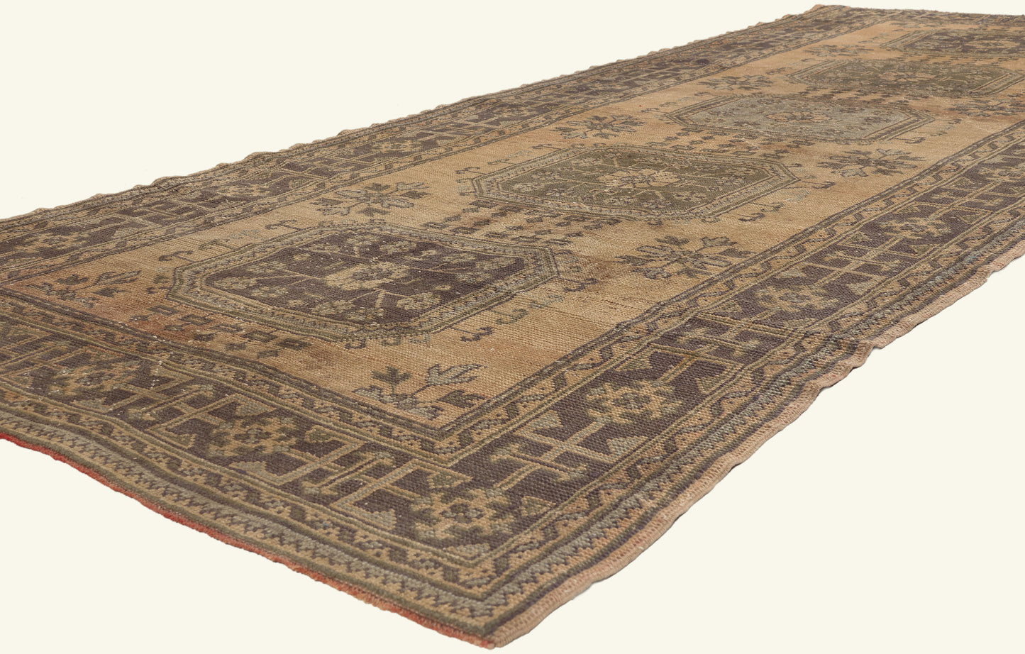 5 x 11 - Brown Vintage Turkish Oushak Rug - 51143