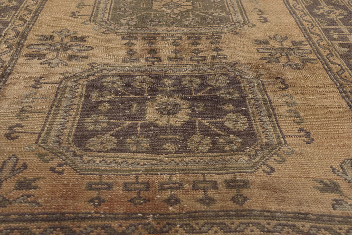 5 x 11 - Brown Vintage Turkish Oushak Rug - 51143