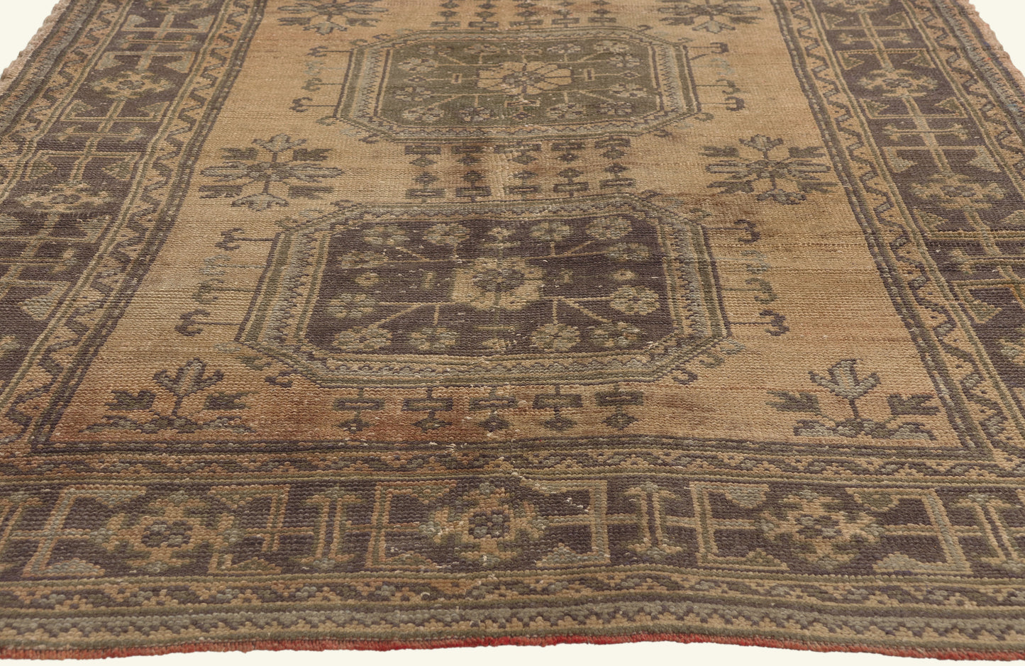 5 x 11 - Brown Vintage Turkish Oushak Rug - 51143