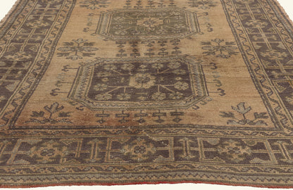 5 x 11 - Brown Vintage Turkish Oushak Rug - 51143