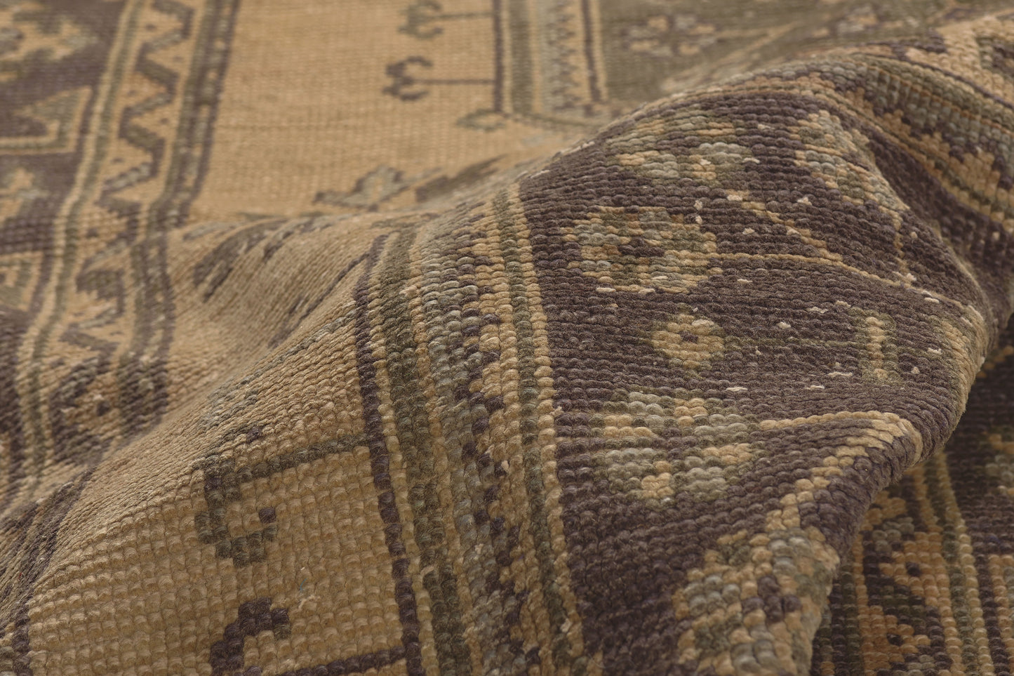 5 x 11 - Brown Vintage Turkish Oushak Rug - 51143
