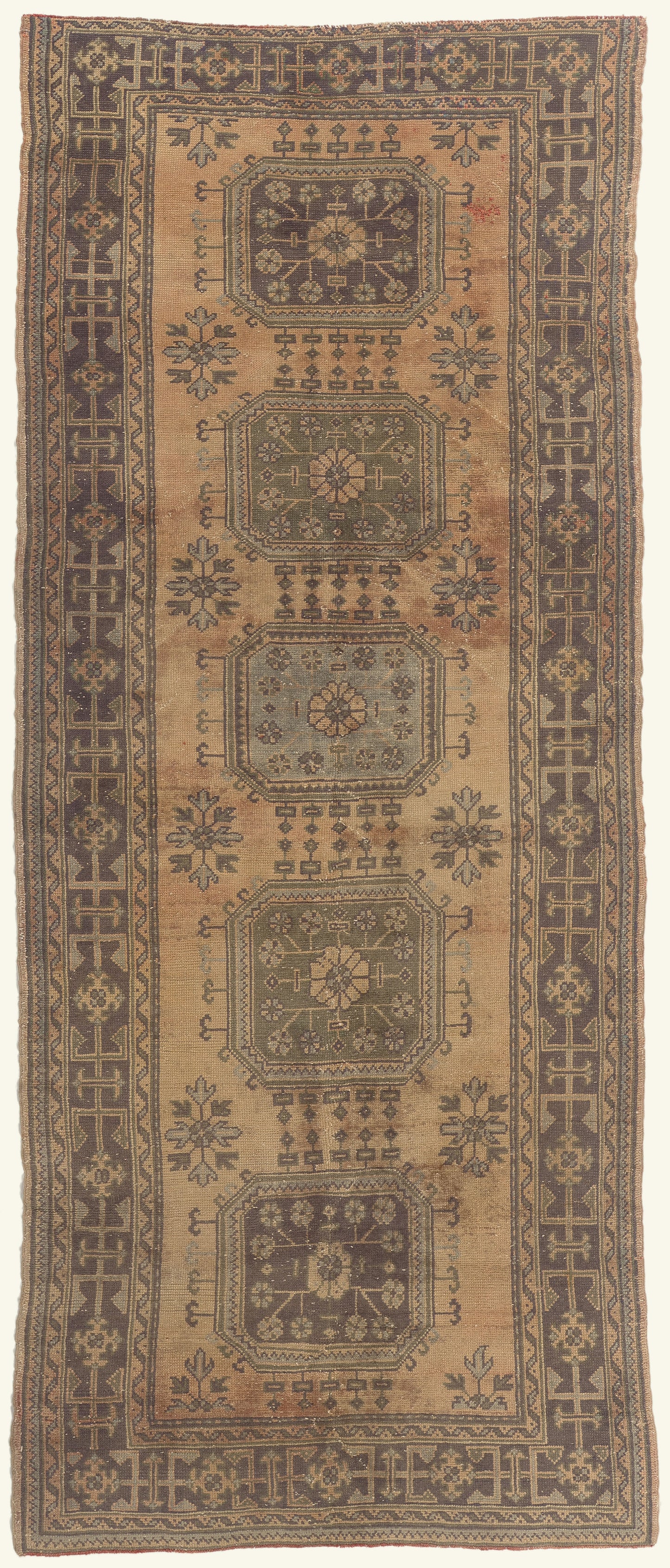 5 x 11 - Brown Vintage Turkish Oushak Rug - 51143