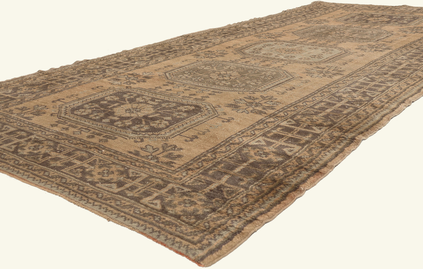 5 x 12 - Brown Vintage Turkish Oushak Rug - 51144