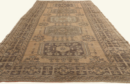 5 x 12 - Brown Vintage Turkish Oushak Rug - 51144