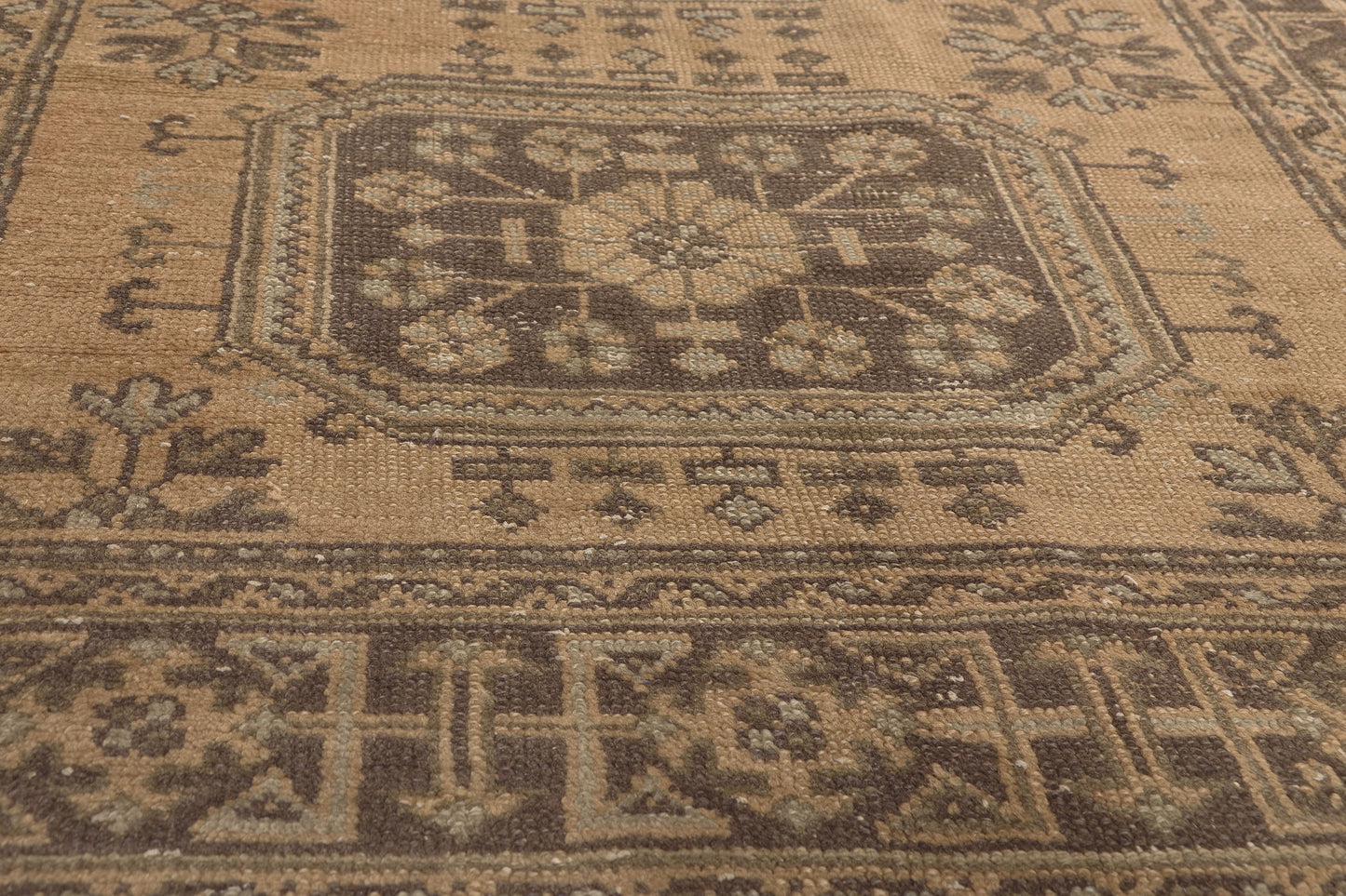 5 x 12 - Brown Vintage Turkish Oushak Rug - 51144