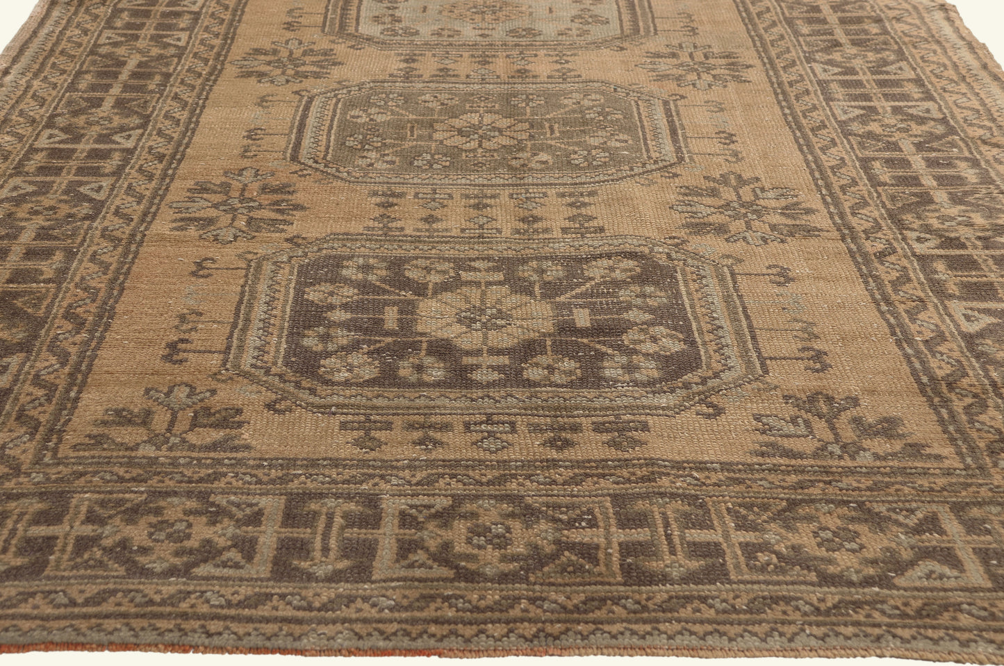 5 x 12 - Brown Vintage Turkish Oushak Rug - 51144