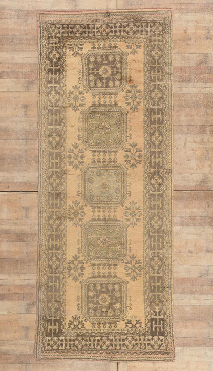 5 x 12 - Brown Vintage Turkish Oushak Rug - 51145