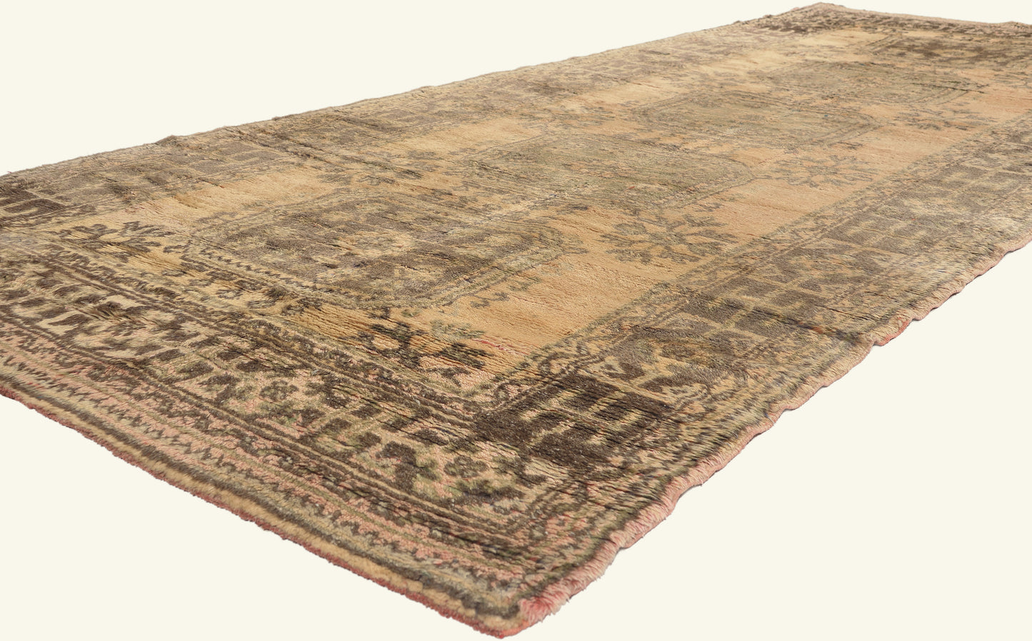 5 x 12 - Brown Vintage Turkish Oushak Rug - 51145
