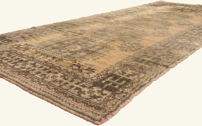 5 x 12 - Brown Vintage Turkish Oushak Rug - 51145