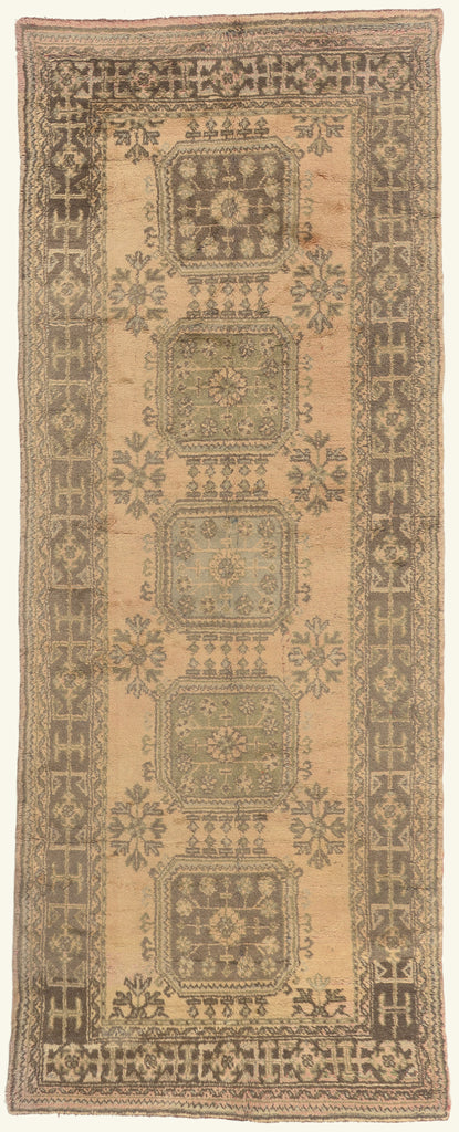 5 x 12 - Brown Vintage Turkish Oushak Rug - 51145