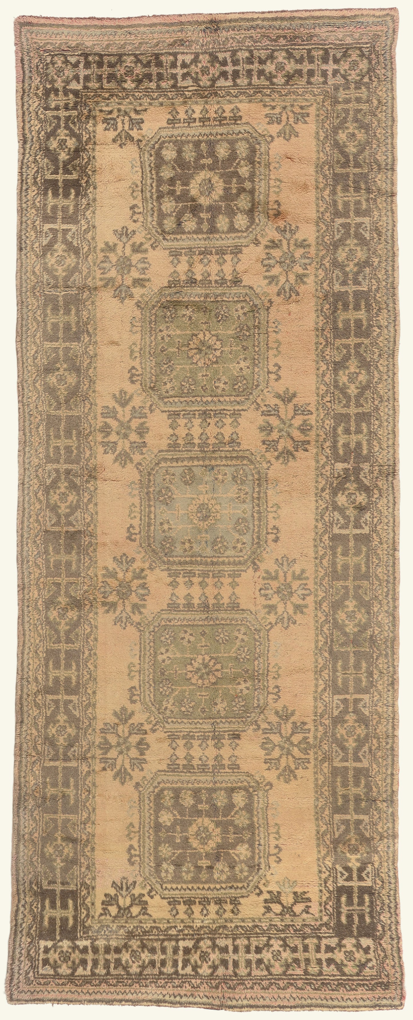 5 x 12 - Brown Vintage Turkish Oushak Rug - 51145