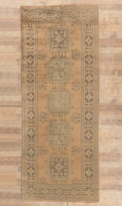 5 x 12 - Brown Vintage Turkish Oushak Rug - 51146