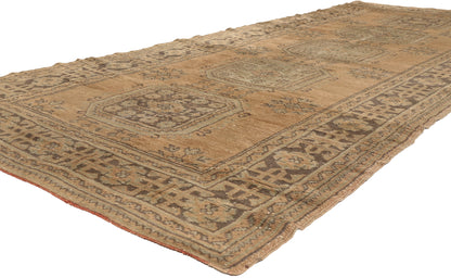 5 x 12 - Brown Vintage Turkish Oushak Rug - 51146