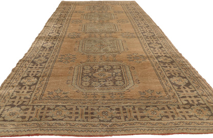 5 x 12 - Brown Vintage Turkish Oushak Rug - 51146