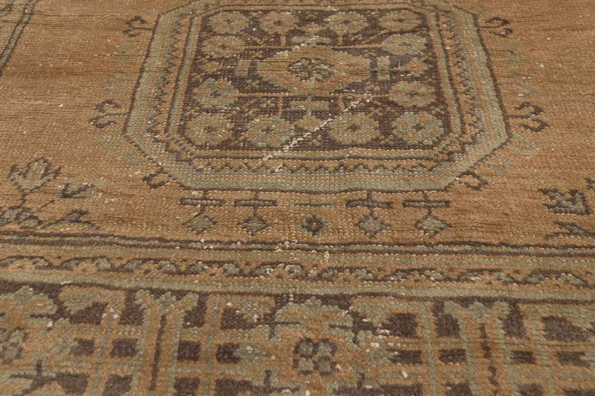5 x 12 - Brown Vintage Turkish Oushak Rug - 51146