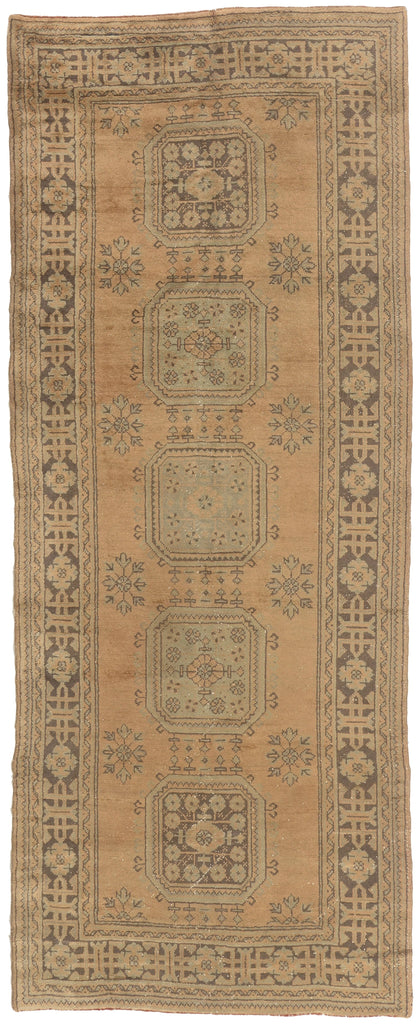 5 x 12 - Brown Vintage Turkish Oushak Rug - 51146