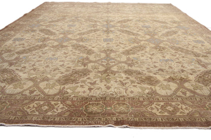 10 x 16 - Brown Vintage Persian Tabriz Rug - 51164