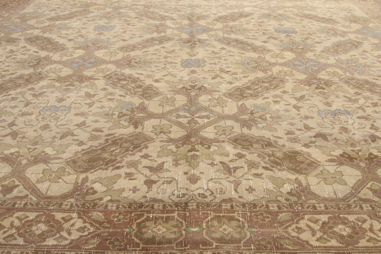 10 x 16 - Brown Vintage Persian Tabriz Rug - 51164