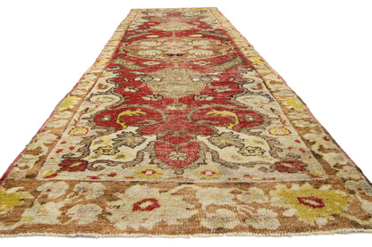 3 x 9 - Red Vintage Turkish Oushak Rug - 51189