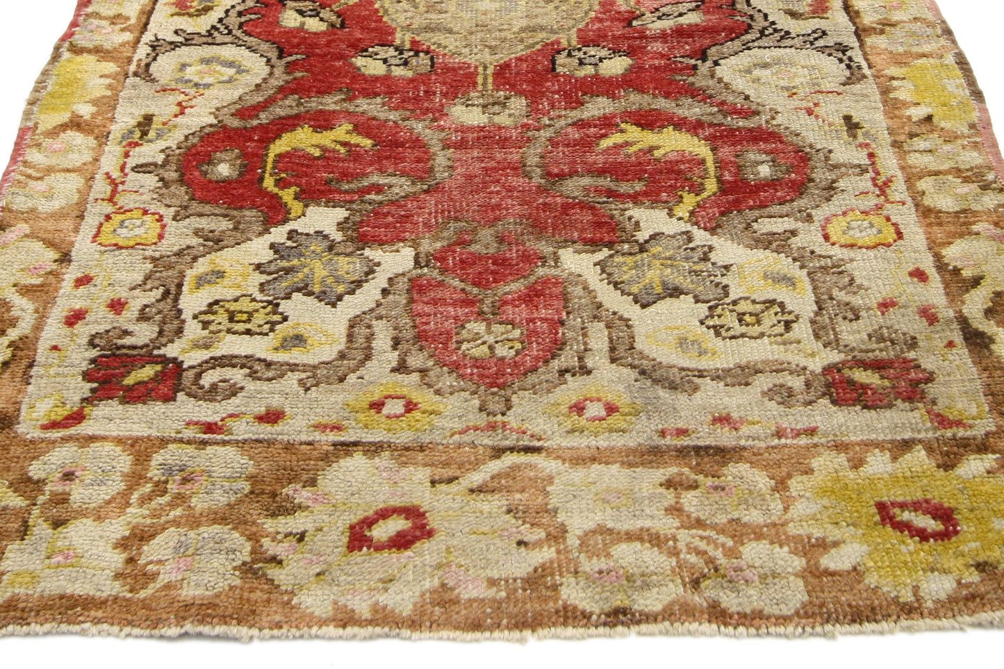 3 x 9 - Red Vintage Turkish Oushak Rug - 51189