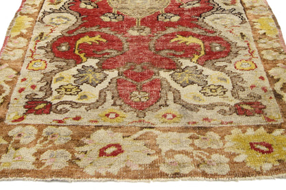 3 x 9 - Red Vintage Turkish Oushak Rug - 51189