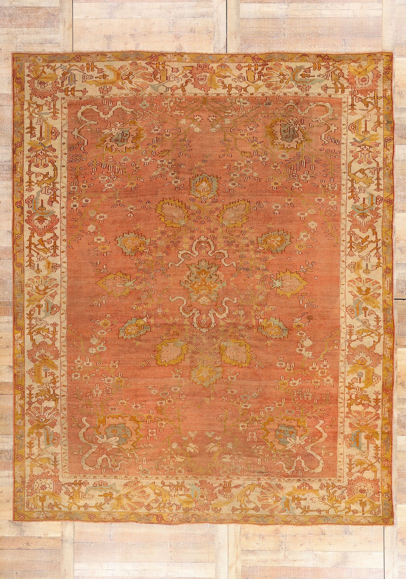10 x 12 - Rust Antique Turkish Oushak Rug - 51231