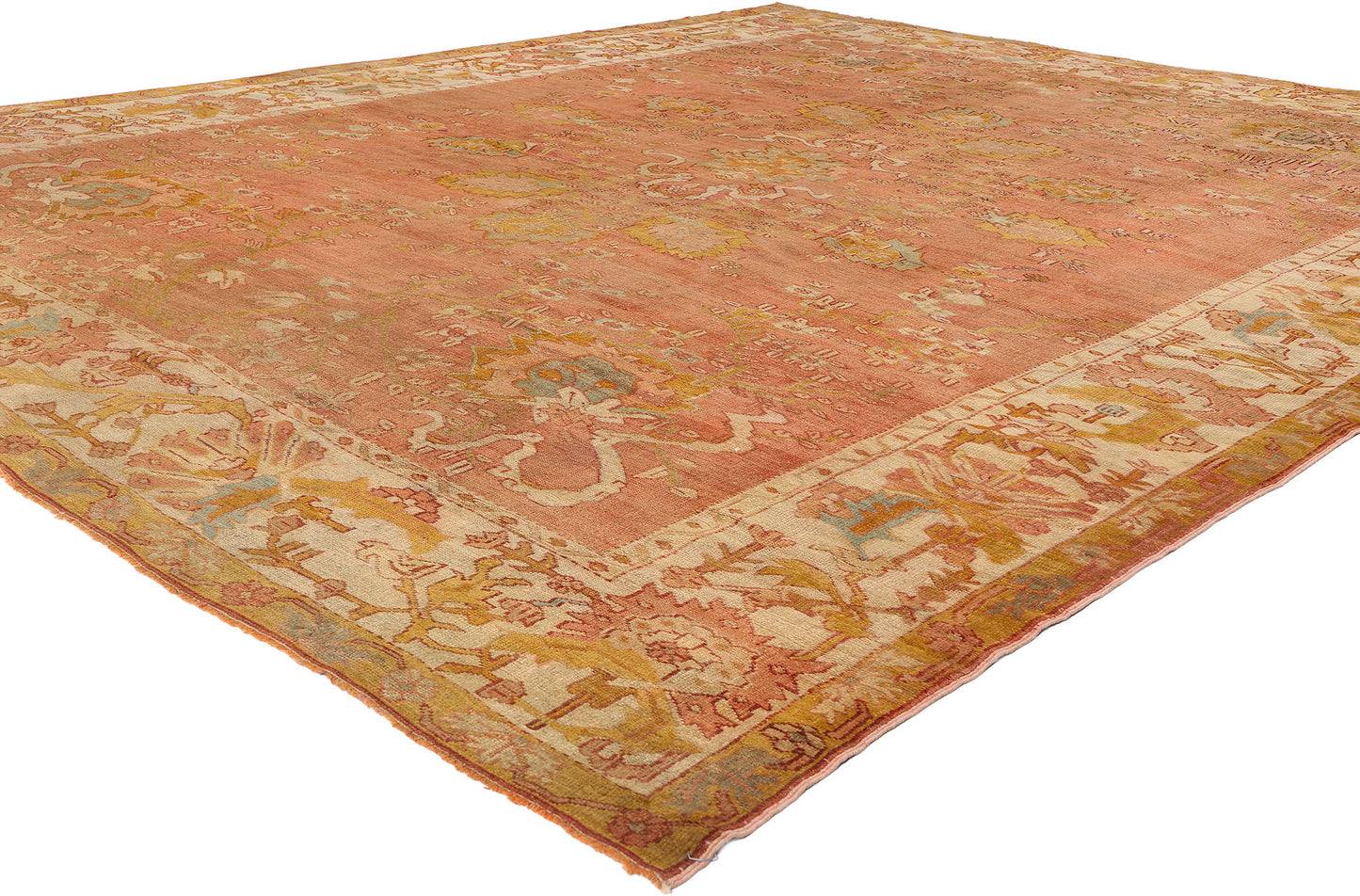 10 x 12 - Rust Antique Turkish Oushak Rug - 51231