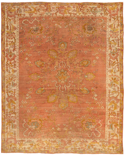 10 x 12 - Rust Antique Turkish Oushak Rug - 51231