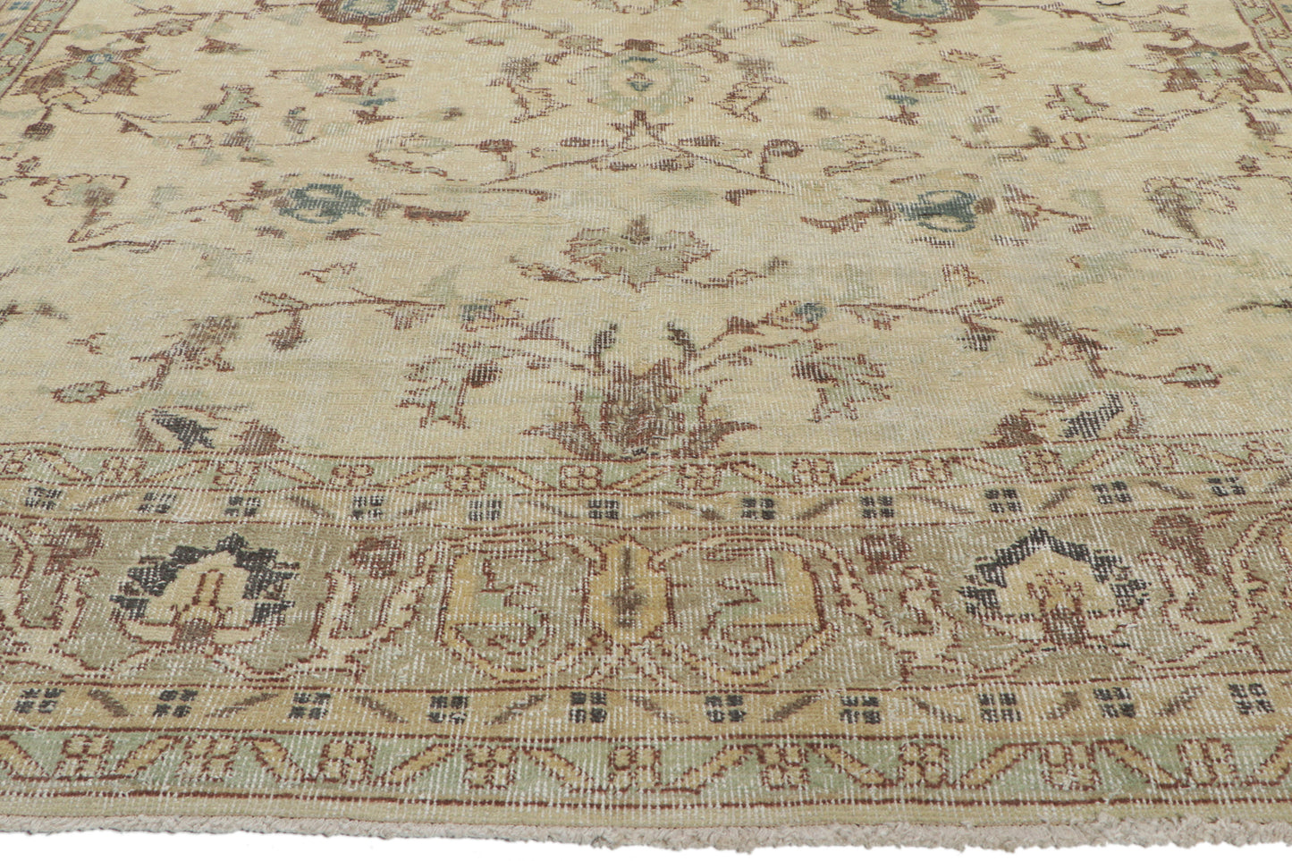 7 x 10 - Beige Vintage Turkish Sivas Rug - 51234