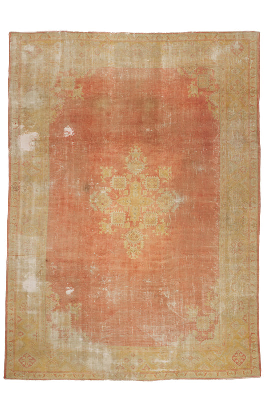 10 x 13 - Rust Antique Turkish Oushak Rug - 51238