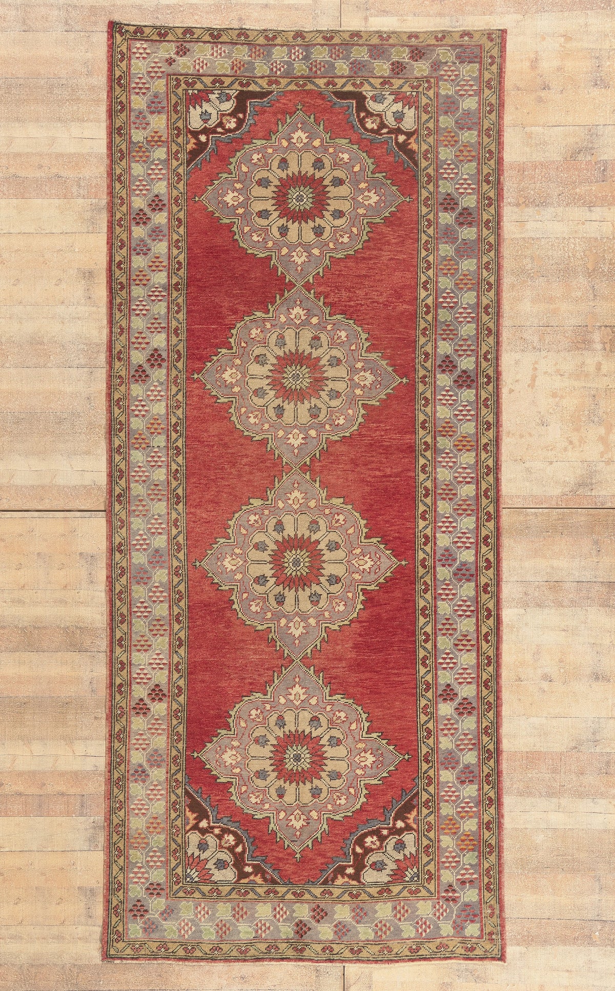 5 x 11 - Red Vintage Turkish Oushak Rug - 51361