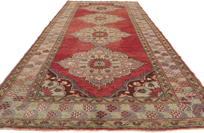 5 x 11 - Red Vintage Turkish Oushak Rug - 51361