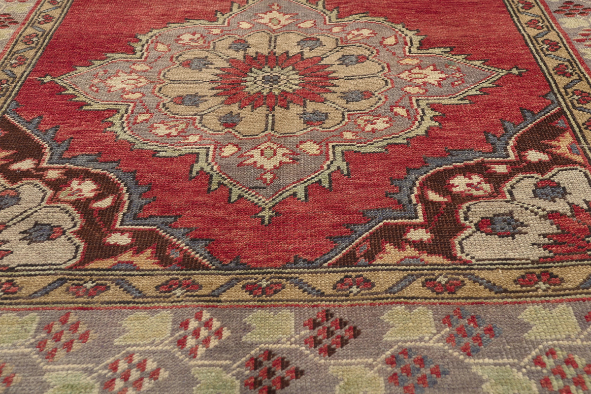 5 x 11 - Red Vintage Turkish Oushak Rug - 51361