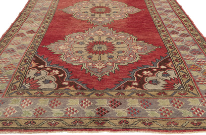 5 x 11 - Red Vintage Turkish Oushak Rug - 51361