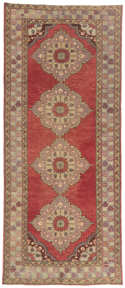5 x 11 - Red Vintage Turkish Oushak Rug - 51361