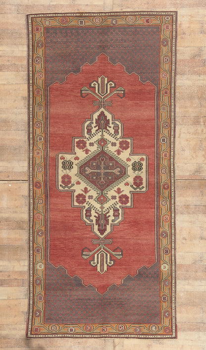 5 x 11 - Red Vintage Turkish Oushak Rug - 51363