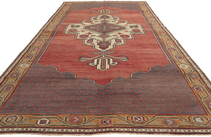 5 x 11 - Red Vintage Turkish Oushak Rug - 51363