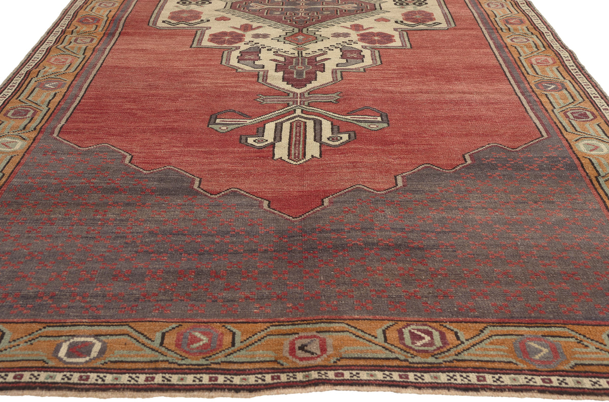 5 x 11 - Red Vintage Turkish Oushak Rug - 51363