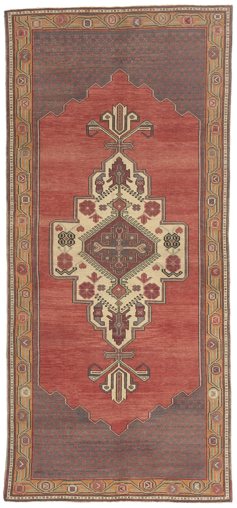 5 x 11 - Red Vintage Turkish Oushak Rug - 51363