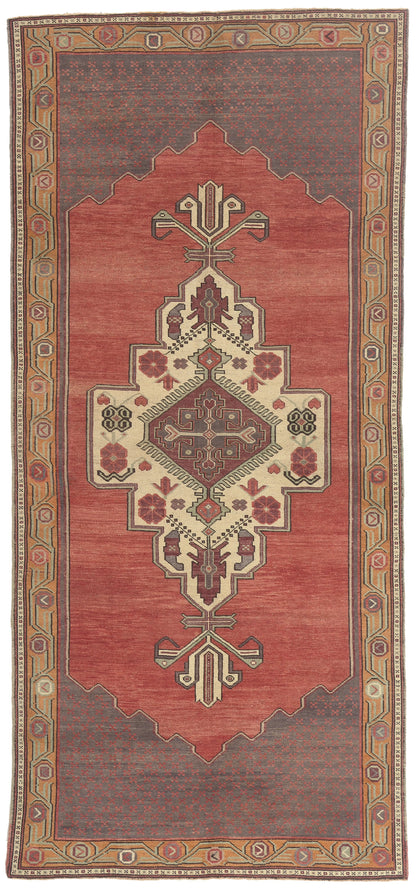 5 x 11 - Red Vintage Turkish Oushak Rug - 51363