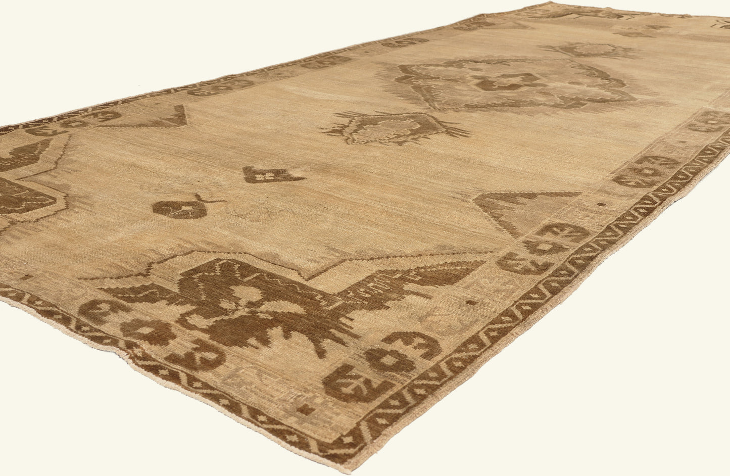 5 x 13 - Tan Vintage Turkish Oushak Rug - 51370