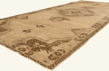 5 x 13 - Tan Vintage Turkish Oushak Rug - 51370